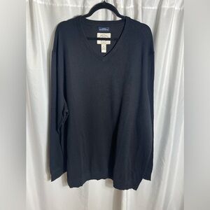 St. John’s Bay Men's Big and Tall Size 4XLT Black V-Neck Sweater NWT